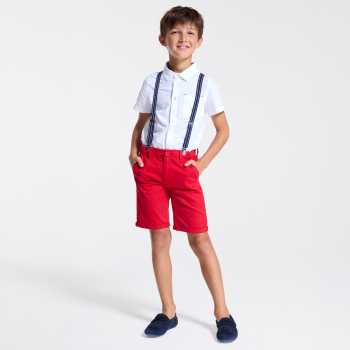 قميص أبيض سادة أنيق للأولاد